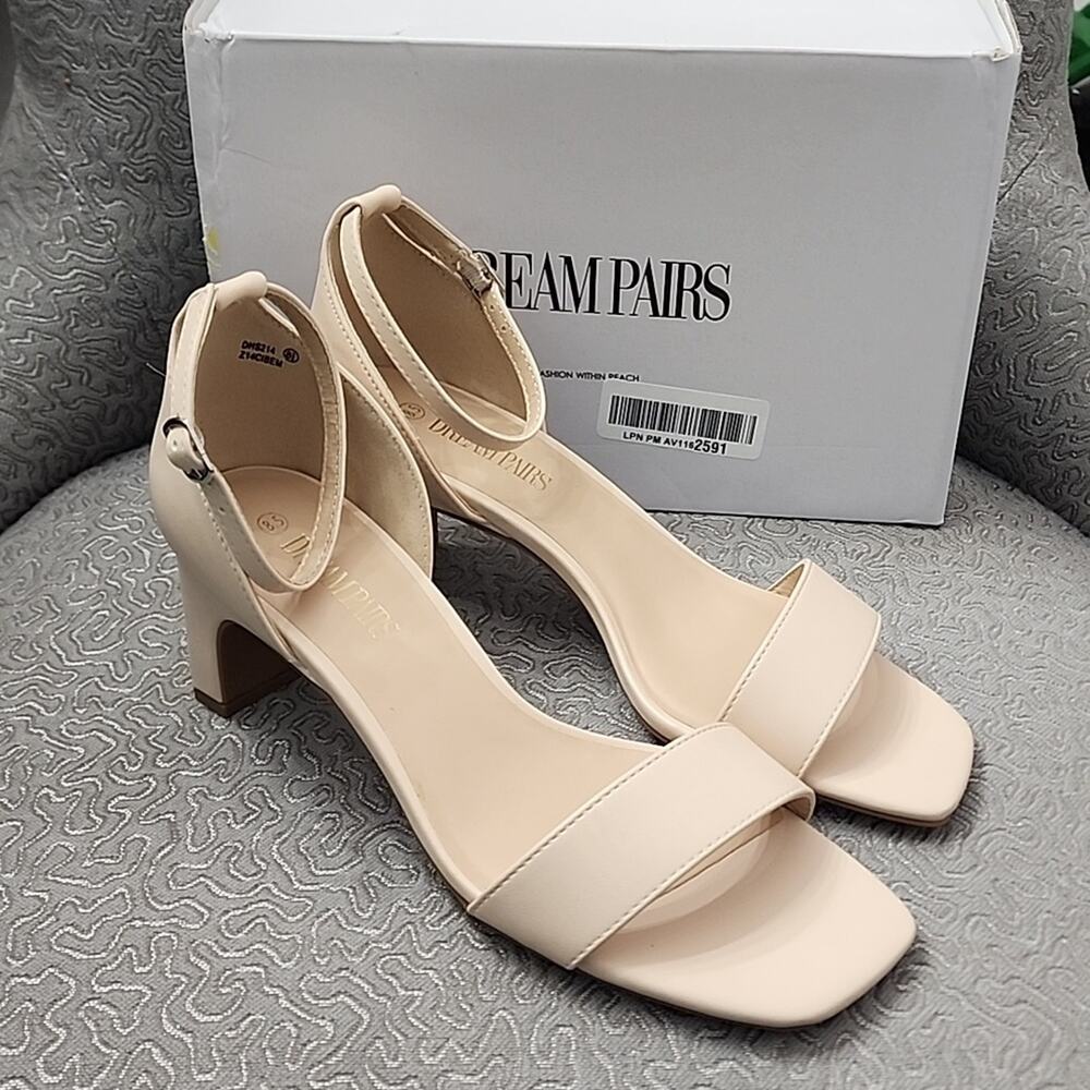Dream Pairs Block Heel Open Toe Shoe, 8.5